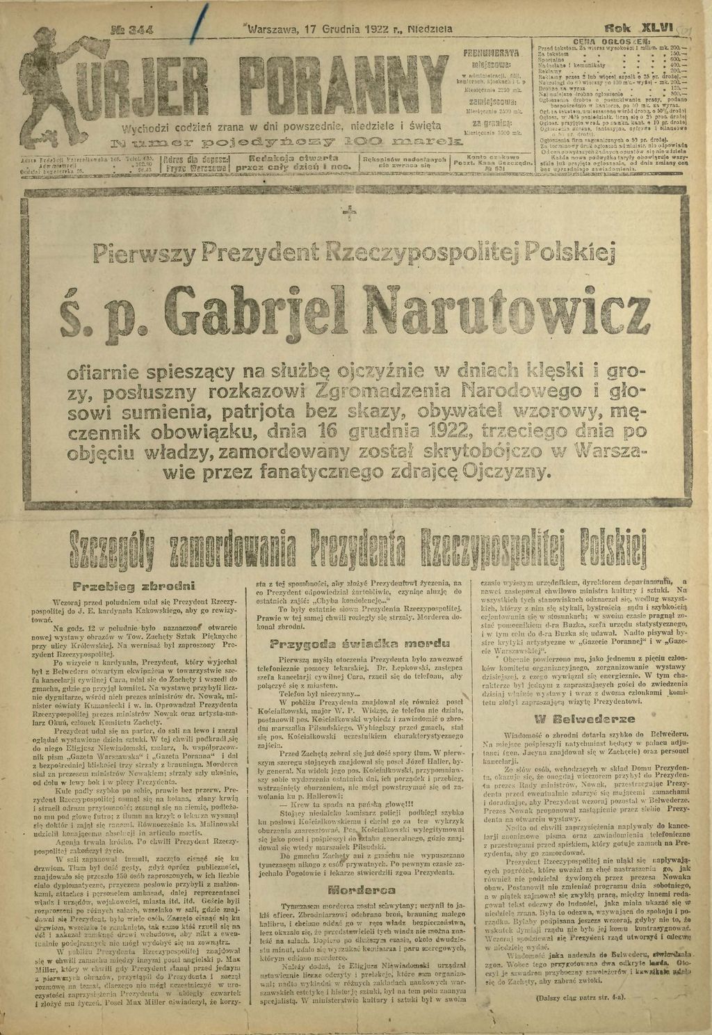 Zamach na prezydenta Gabriela Narutowicza