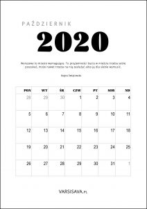 Kalendarz VarSavski 2020
